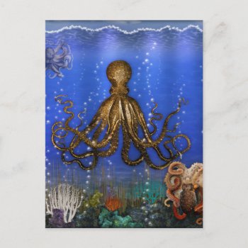 Octopus' Lair - Colorful Postcard by BonniePhantasm at Zazzle
