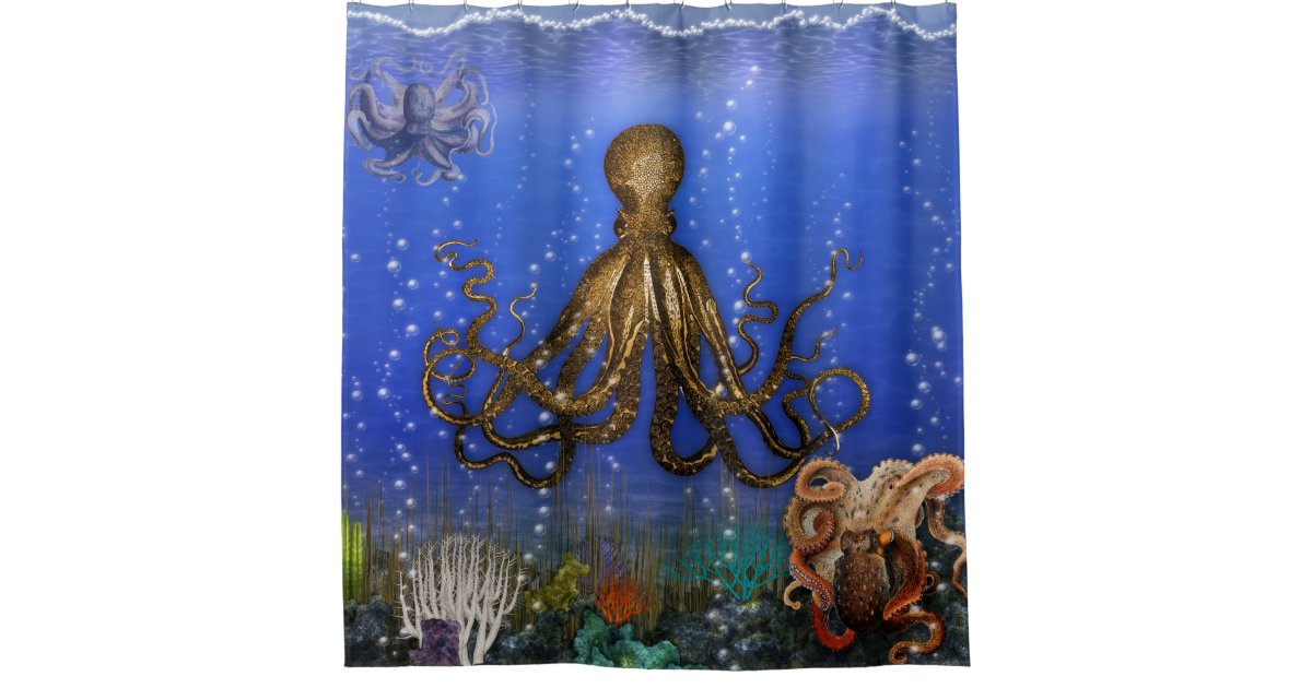 Octopus' Lair - Colorful Shower Curtain | Zazzle