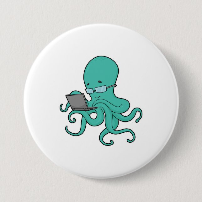 Octopus Laptop Button (Front)