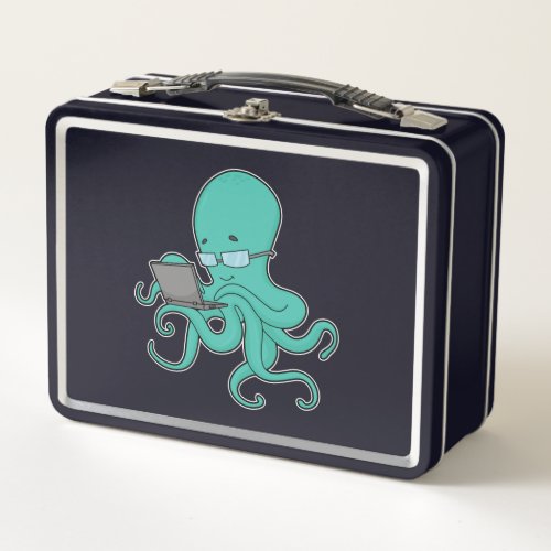 Octopus Laptop Metal Lunch Box