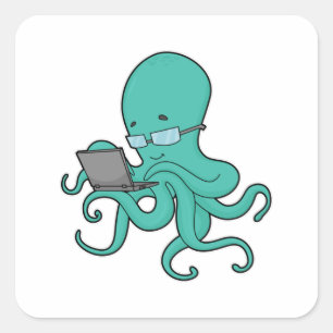 Octopus Laptop Square Sticker