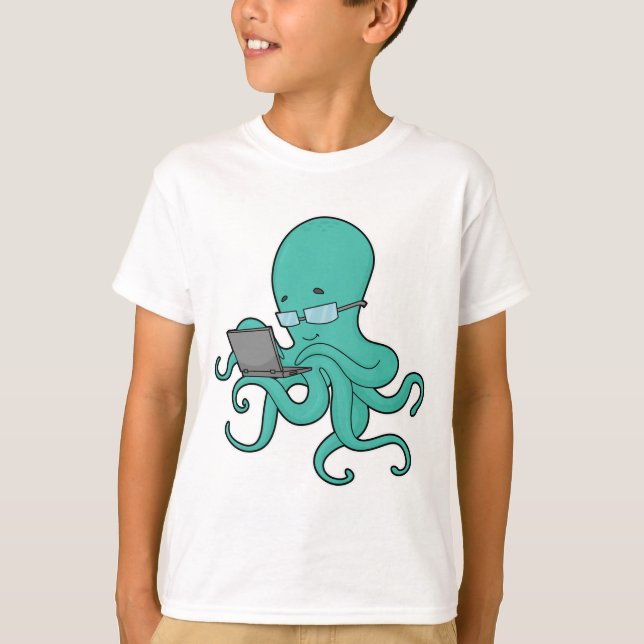 Octopus Laptop T-Shirt (Front)