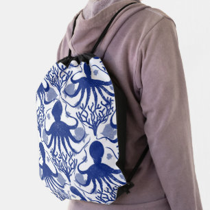 Octopus (light background) drawstring bag
