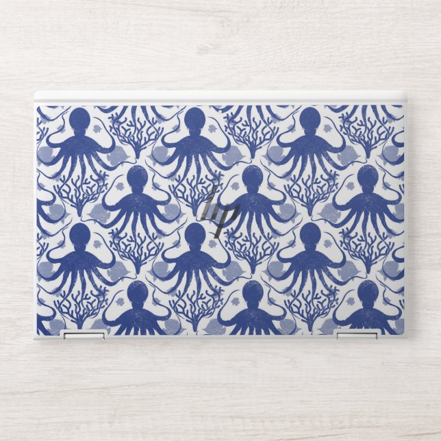 Octopus (light background) HP laptop skin (Front)