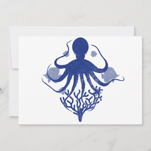 Octopus light background invitation