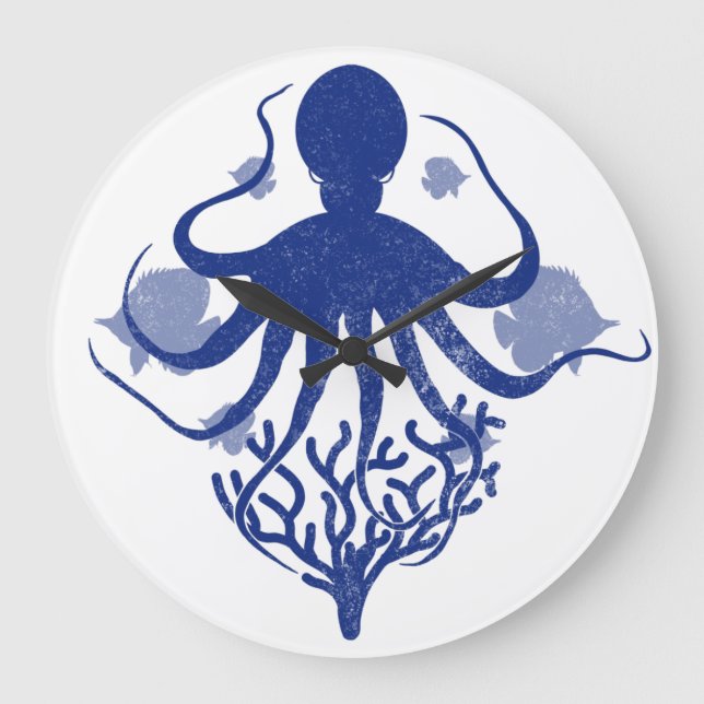 Octopus (light background) large clock (Front)