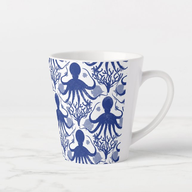 Octopus (light background) latte mug (Right)