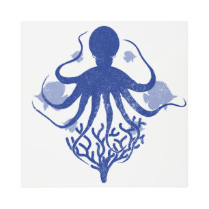 Octopus (light background) metal print