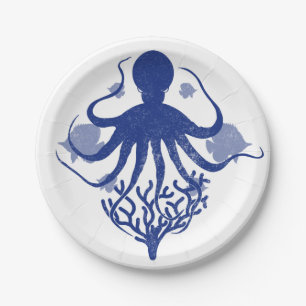 Octopus (light background) paper plates