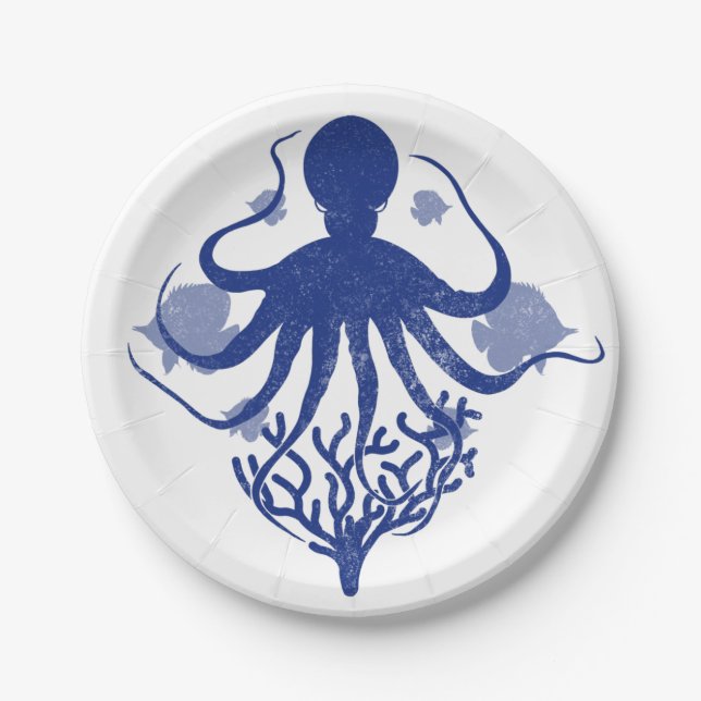 Octopus (light background) paper plates (Front)