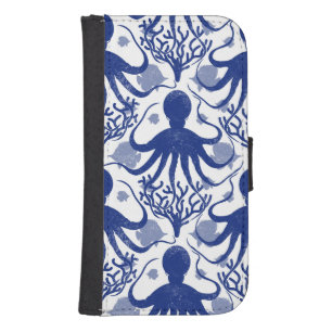 Octopus (light background) galaxy s4 wallet case