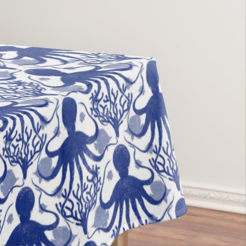 Octopus light background tablecloth