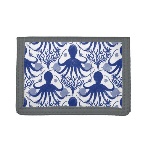 Octopus light background trifold wallet