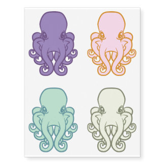 Octopus Logos Temporary Tattoos