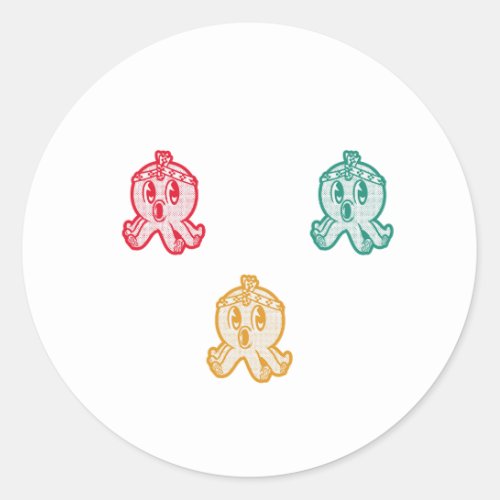 Octopus Lover Gift Kraken Classic Round Sticker