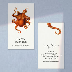 Octopus Marine Biology Nautical 2 Business Card