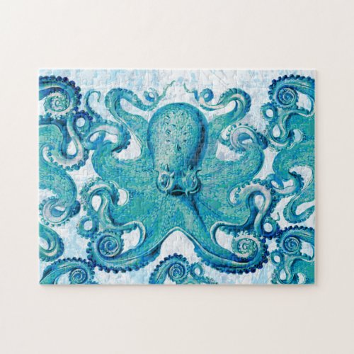 Octopus Marine Life Ocean Animals Beach Nautical Jigsaw Puzzle