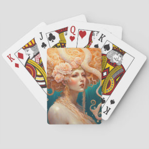 Octopus Mermaid Fantasy Art Playing Cards