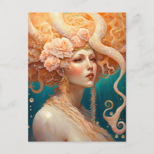 Octopus Mermaid Fantasy Art Postcard