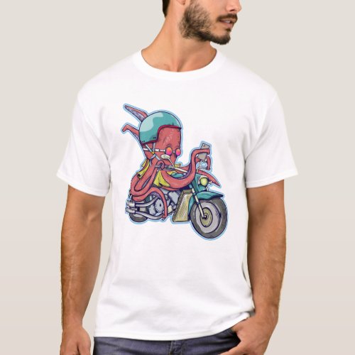 octopus motorbike all T_Shirt