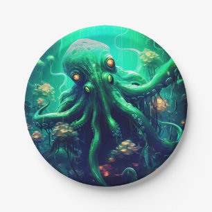 Octopus Mythical Nautical Under the Sea Creatures Paper Plates