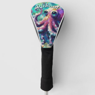 Octopus Nautical Beach Coastal Personalized Golf Head Cover