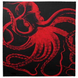 Octopus Nautical Steampunk Vintage Kraken Monster Napkin