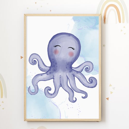 Octopus Nursery Poster Sea Animal Kids