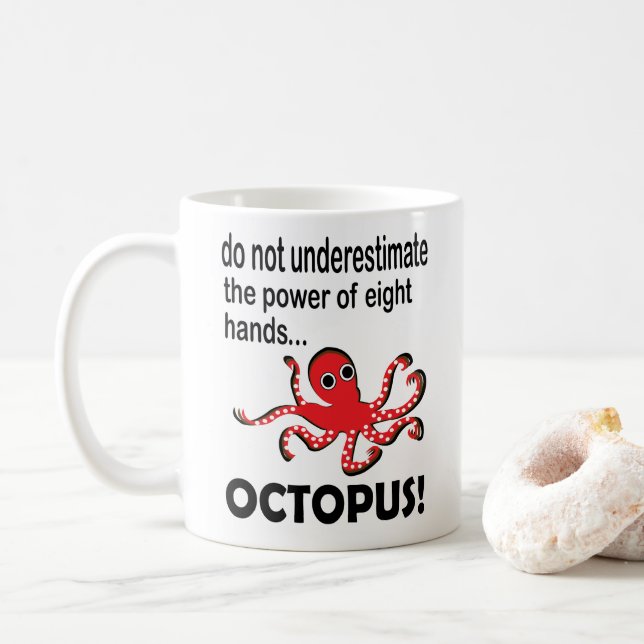 Octopus Ocean Animal Funny Octopus Coffee Mug (With Donut)