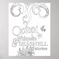 Octopus Ocean Art Adult Coloring Poster