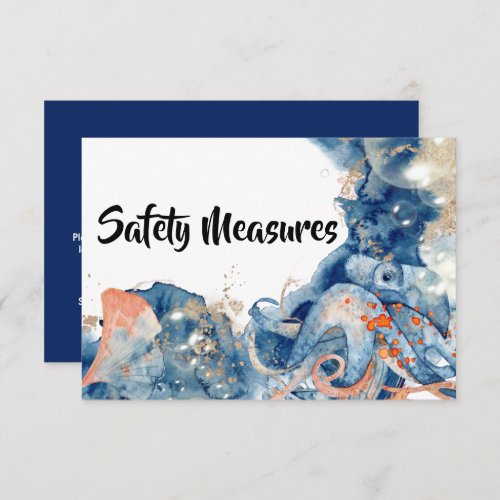 Octopus ocean mammals navy blue orange covid enclosure card