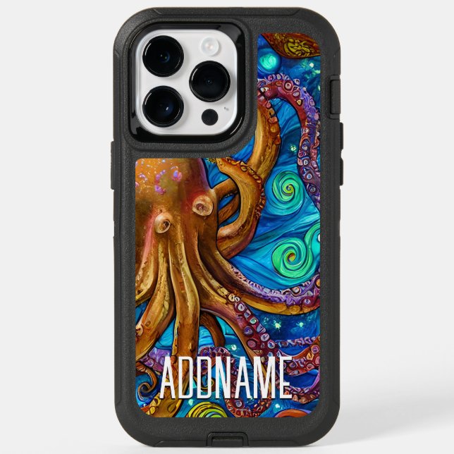 Octopus Ocean Sea Animal Personalized Name Otterbox iPhone Case (Back)