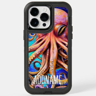 Octopus Ocean Sea Squid Animal with Custom Name OtterBox iPhone 14 Pro Max Case