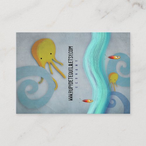 Octopus Ocean Waves Muted Business Card