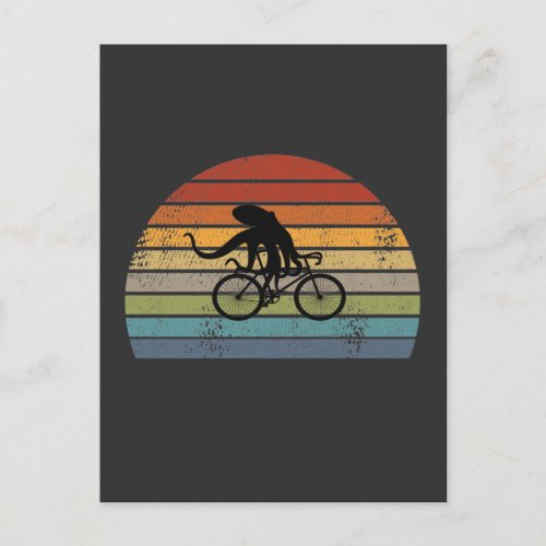 Octopus _ Octopus Riding Bicycle Postcard