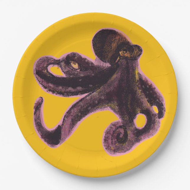 Octopus on balloon paper plates (Front)