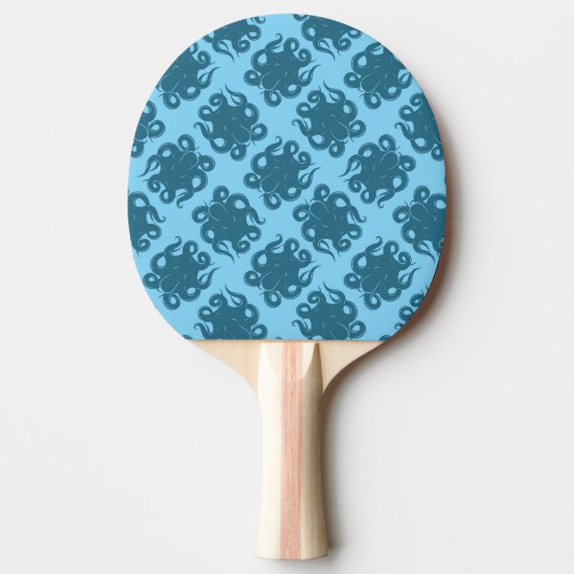 Octopus On Blue Pattern Ping Pong Paddle (Front)