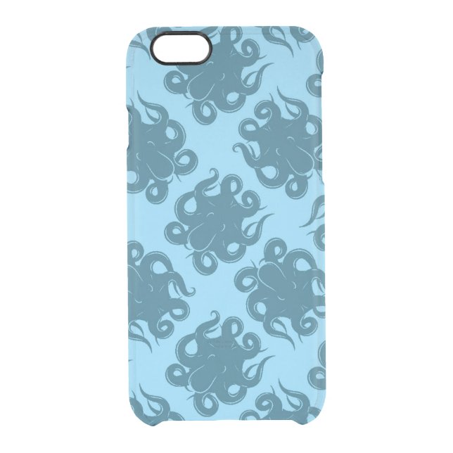 Octopus On Blue Pattern Uncommon iPhone Case (Back)