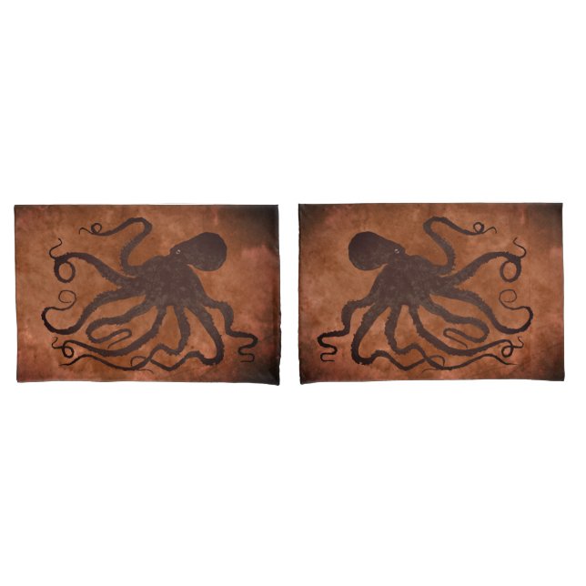 Octopus on Chocolate - Set Of Standard Pillowcases (Front-Set)