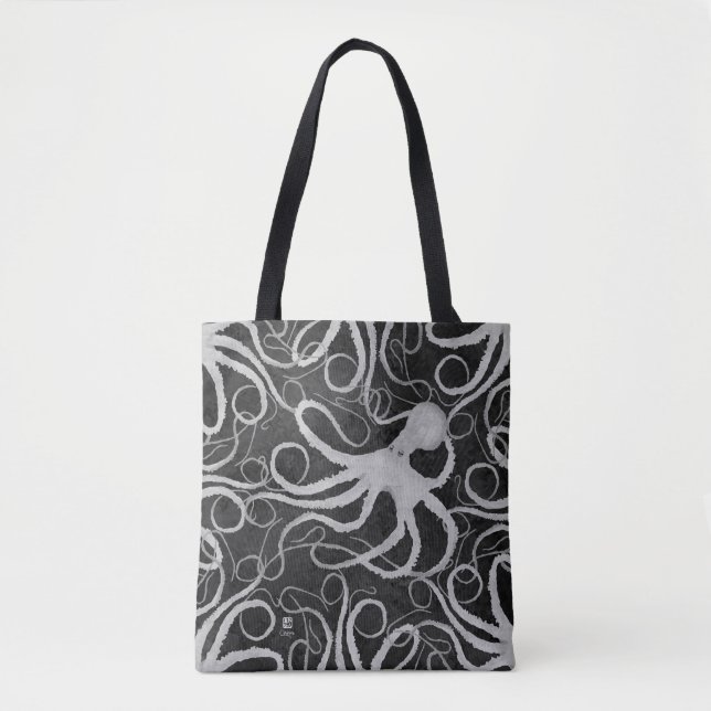 Octopus on Dark Grey 2.0 - Tote Bag (Front)