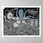 Octopus On Drums Poster at Zazzle