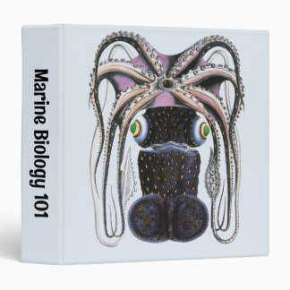 Octopus or Giant Squid, Vintage Marine Life Animal 3 Ring Binder