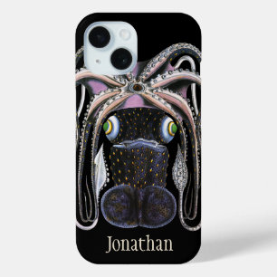 Octopus or Giant Squid, Vintage Marine Life Animal iPhone 15 Case