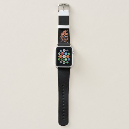 Octopus Orange Mandala Blue Apple Watch Band