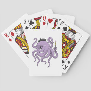 Octopus Painter Paint brush Poker Cards