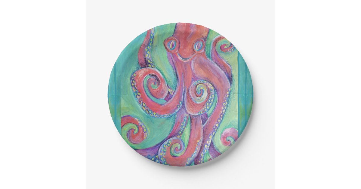 octopus paper plate Zazzle