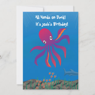 Octopus Party  Invitation