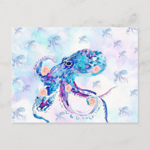 octopus pastel in dream announcement postcard