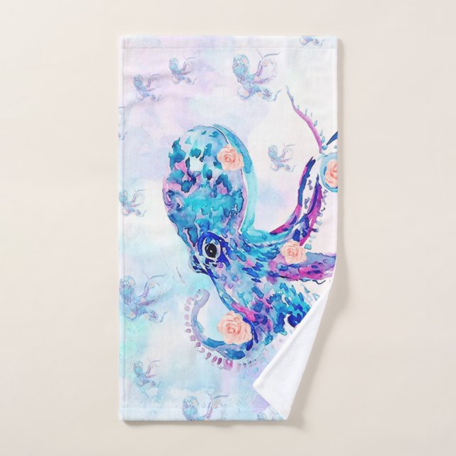octopus pastel in dream hand towel  (Hand Towel)