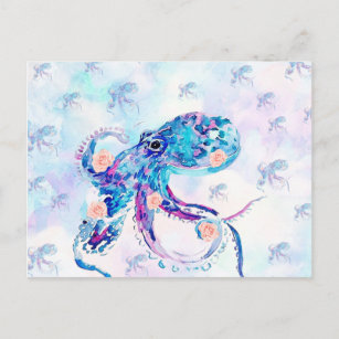 octopus pastel in dream postcard